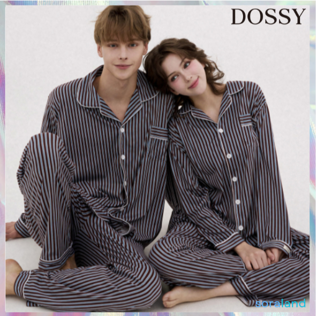 DOSSY Silk Fit Long Sleeve Couple Pajama Set