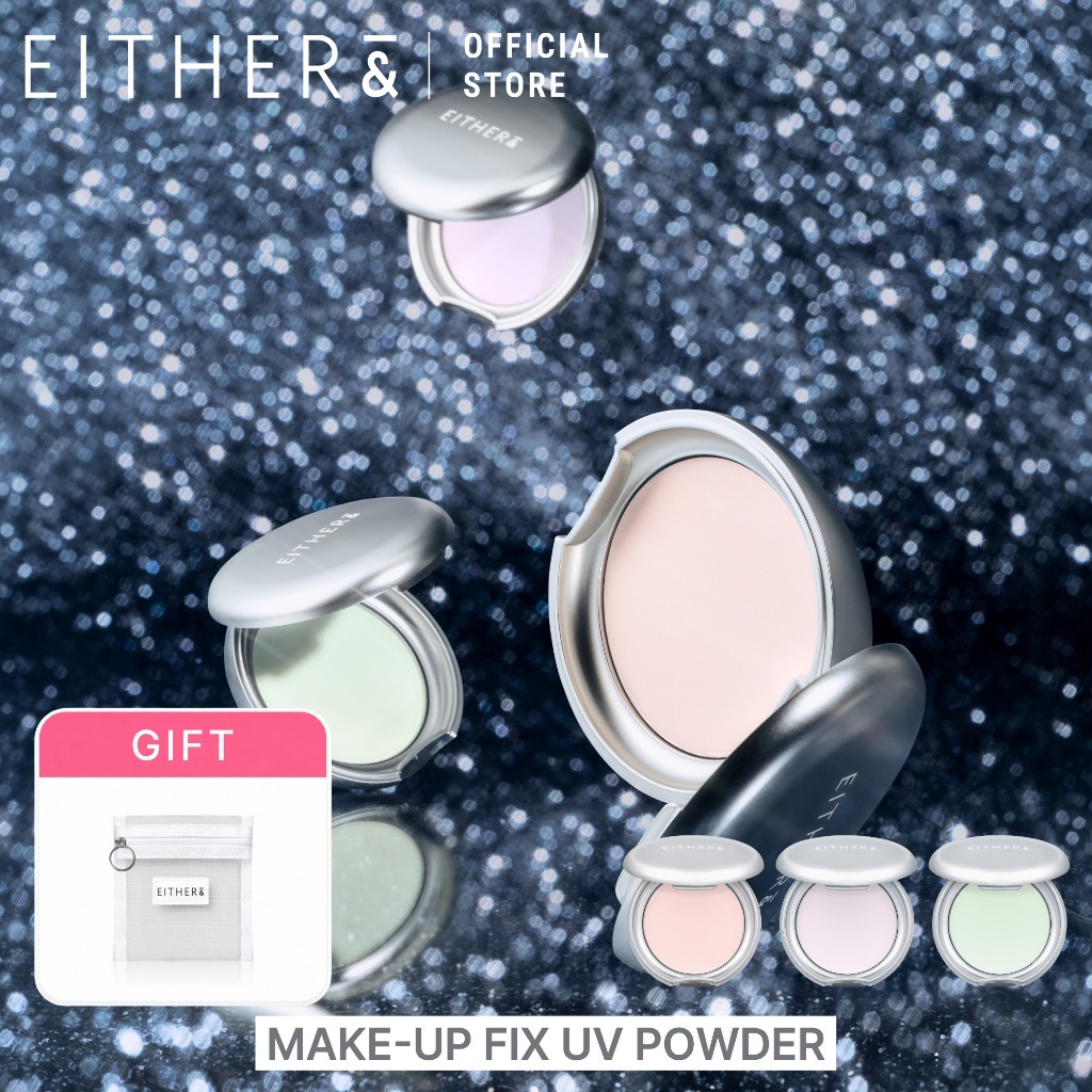 EITHER& Make-Up Fix UV Powder SPF50+ PA++++ Sebum Control Tone Up Pore Blur Face Powder