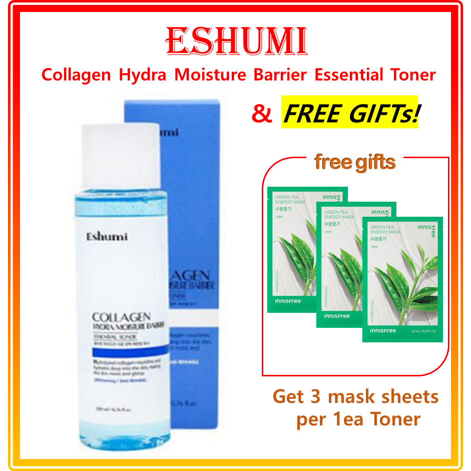Eshumi Collagen Hydra Moisture Barrier Essential Toner (Free gift★ innisfree Energy Mask X 3EA) / Es