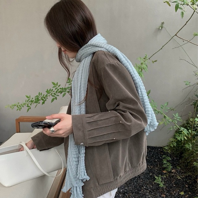 INBYIN ผ้าพันคอผ้ามีเทคเจอร์ทรงสวย jeaninestore