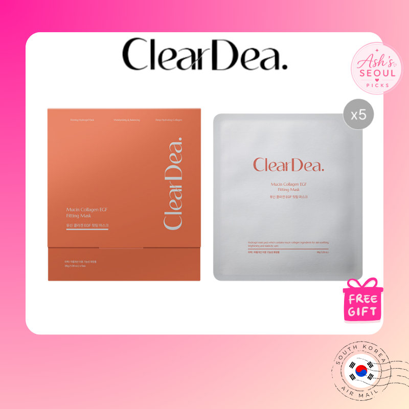 [ClearDea] Mucin Collagen EGF Fitting Mask 36g x 5 แผ่น | มาส์กแผ่นไฮโดรเจลเกาหลี | Mucin + คอลลาเจน