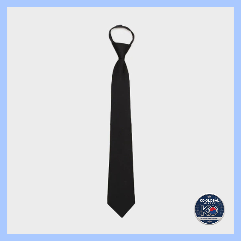 [เกาหลี]🇰🇷 Daiso Quick Zipper เนคไท (สีดํา) / Pre-Tied Adjustable Official Uniform Tie 이 .