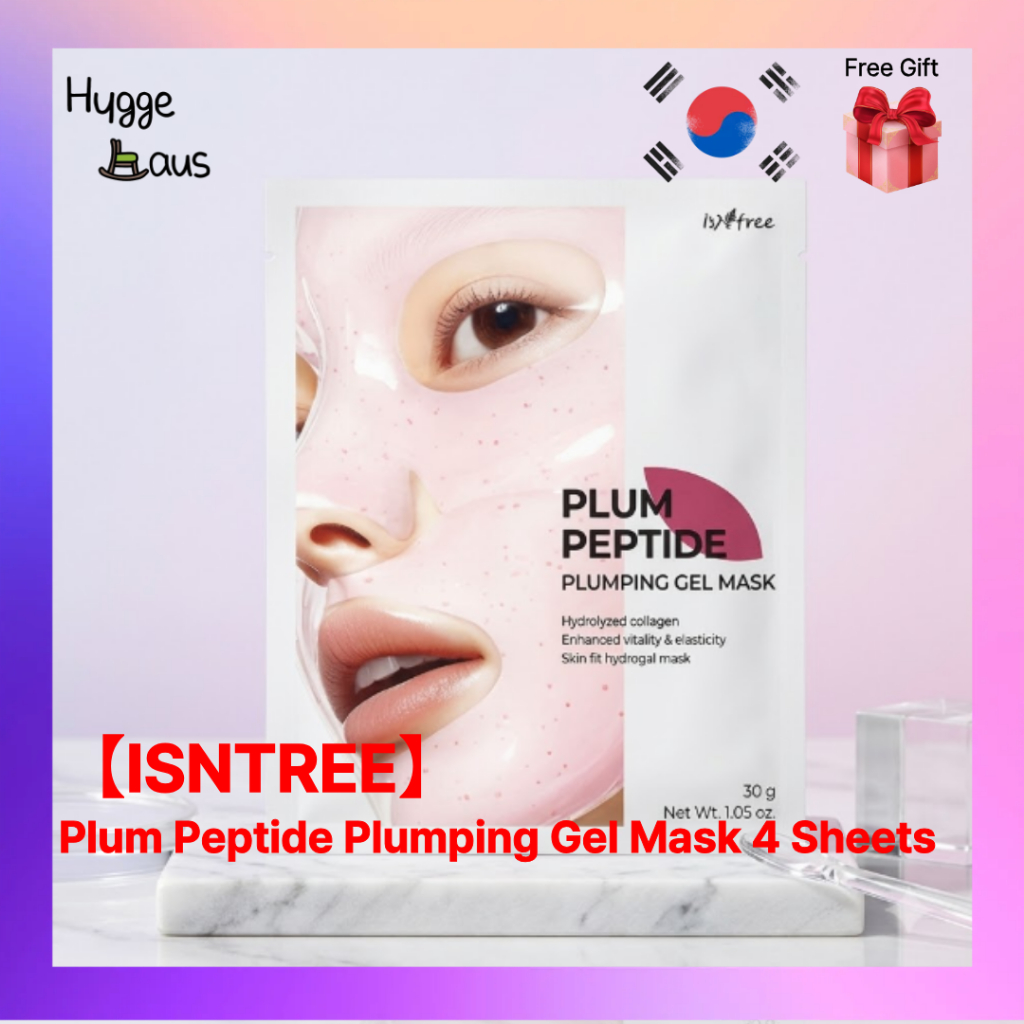 ISNTREE Plum Peptide Plumping Gel Mask 4 แผ่น Hydrating Firming Collagen Hydrogel Mask