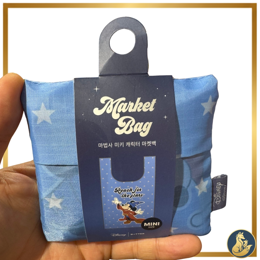 [DISNEY Magical Mickey / Folding Starry Wizard Character Market Bag Mini / Blue]