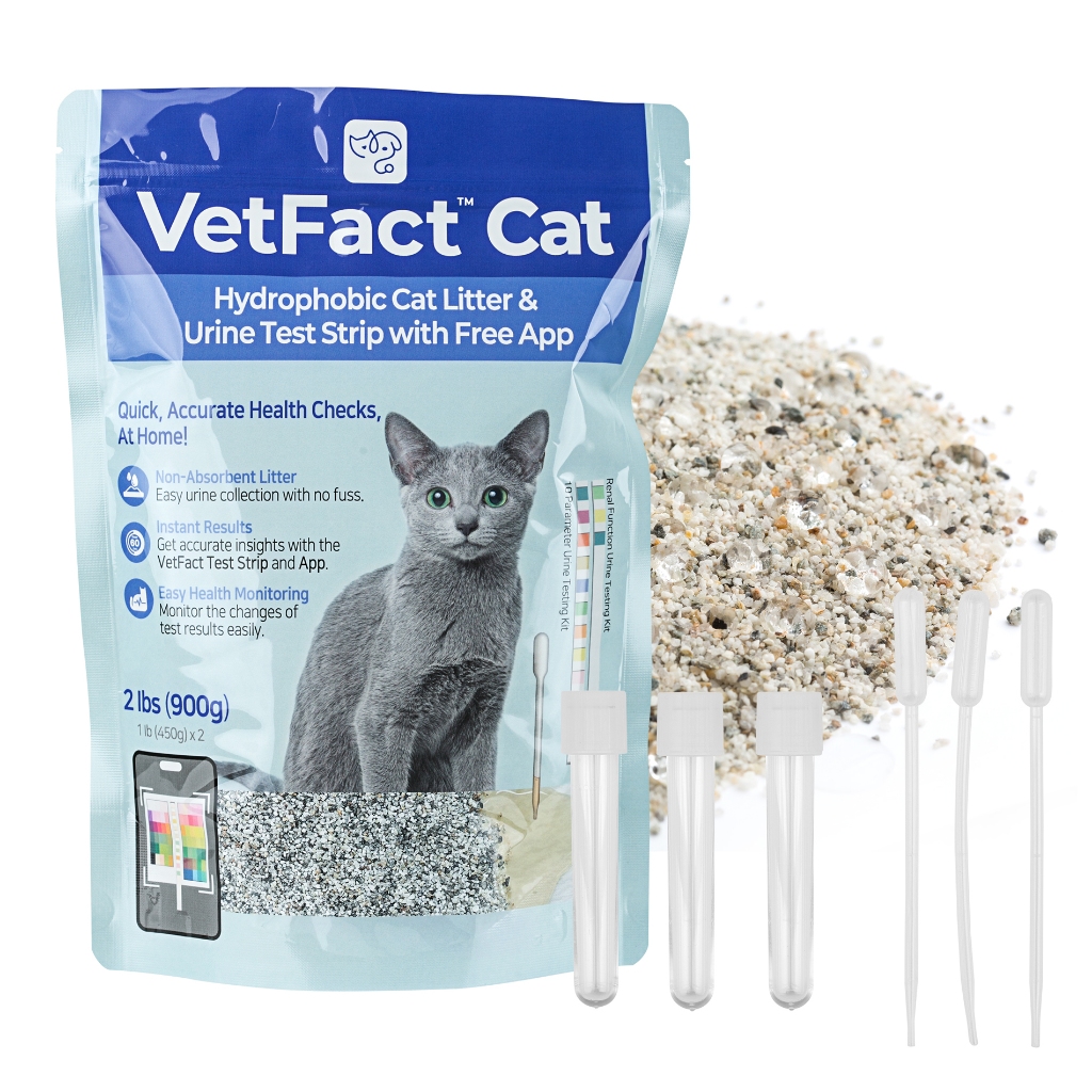 VetFact Cat Urinal Sample Collection & Cat UTI Test, 10-in-1 Test & Kidney Function Check