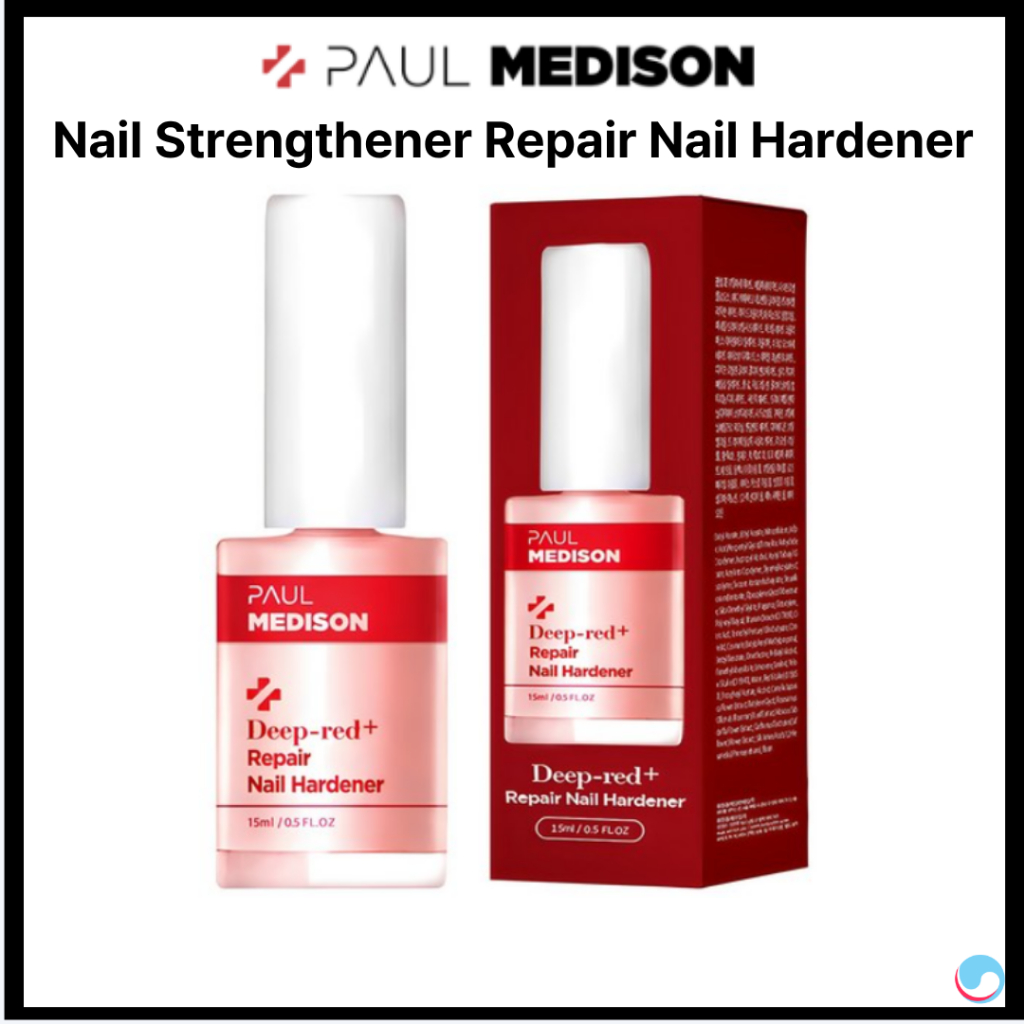 [Paul Medison] Nail Strengthener Deep Red+ Repair Nail Hardener 15ml Nail Treatment Moisture Care