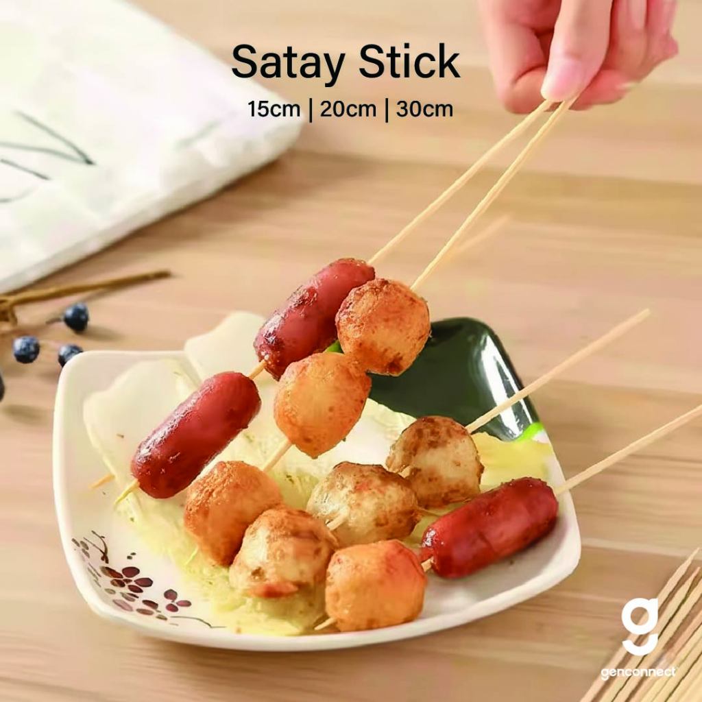 15 ซม./20 ซม./30 ซม. Bbq Satay ไม้ไผ่ Skewer Sticks