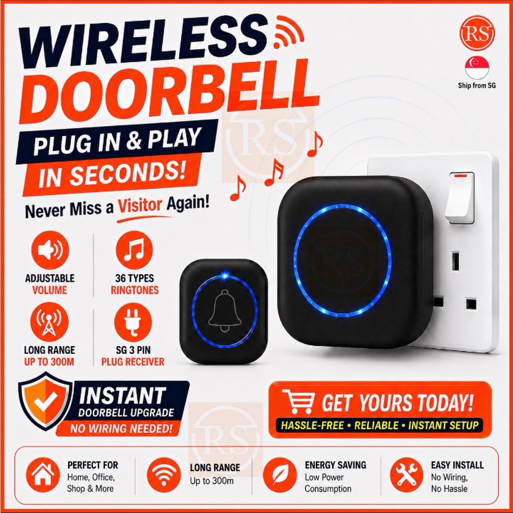 ❤️ออดไร้สาย❤️❤Smart Home Remote Digital Chrime ❤️ผู้ขาย SG❤️