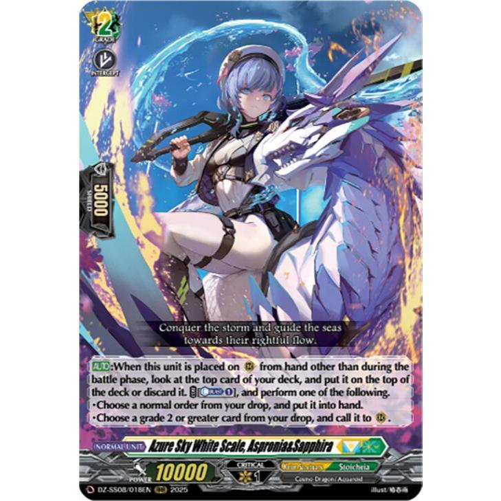 English Cardfight Vanguard Azure Sky White Scale, Aspronia&Sapphira DZ-SS08/018EN RRR