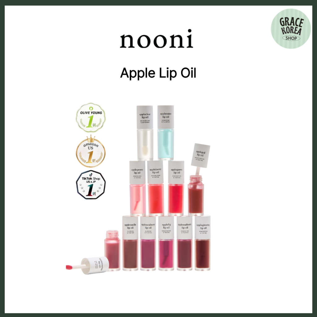 [NOONI] Apple Lip Oil 3.7ml 13 สี Korean Lip Oil