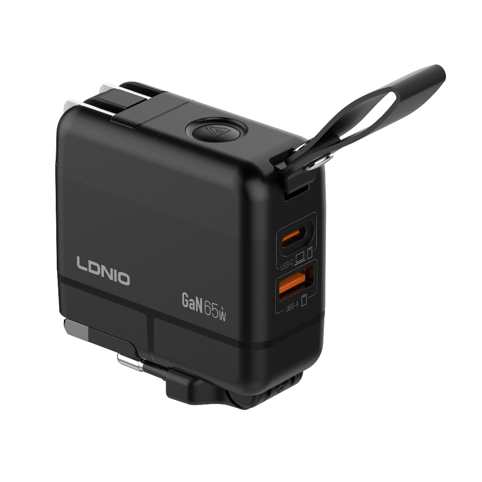 LDNIO Q2618 65W GaN Universal Travel Adapter Fast Charger USB C PD แล็ปท็อปชาร์จ UK EU US AU Plug