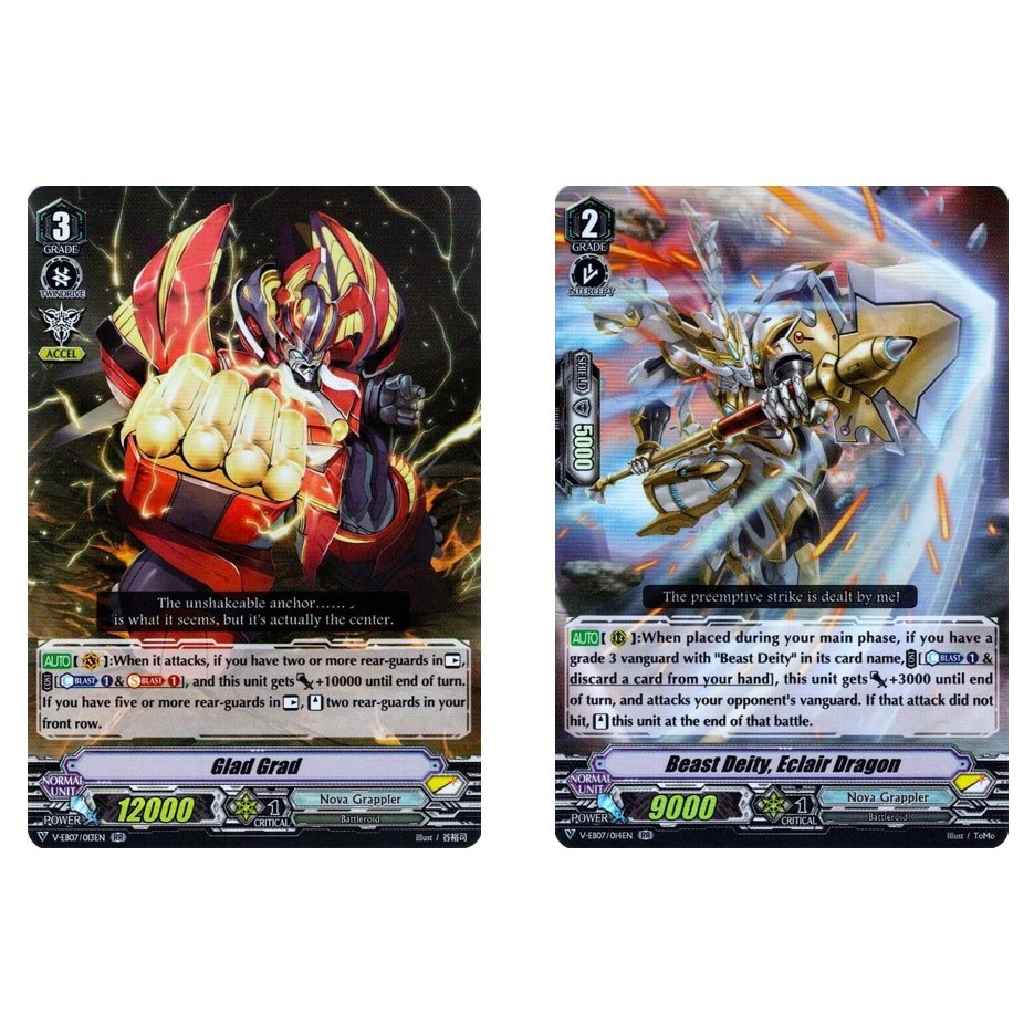 การ์ดแวนการ์ดภาษาอังกฤษ Glad Grad V-EB07/013EN - RR /Beast Deity, Eclair Dragon V-EB07/014EN - RR