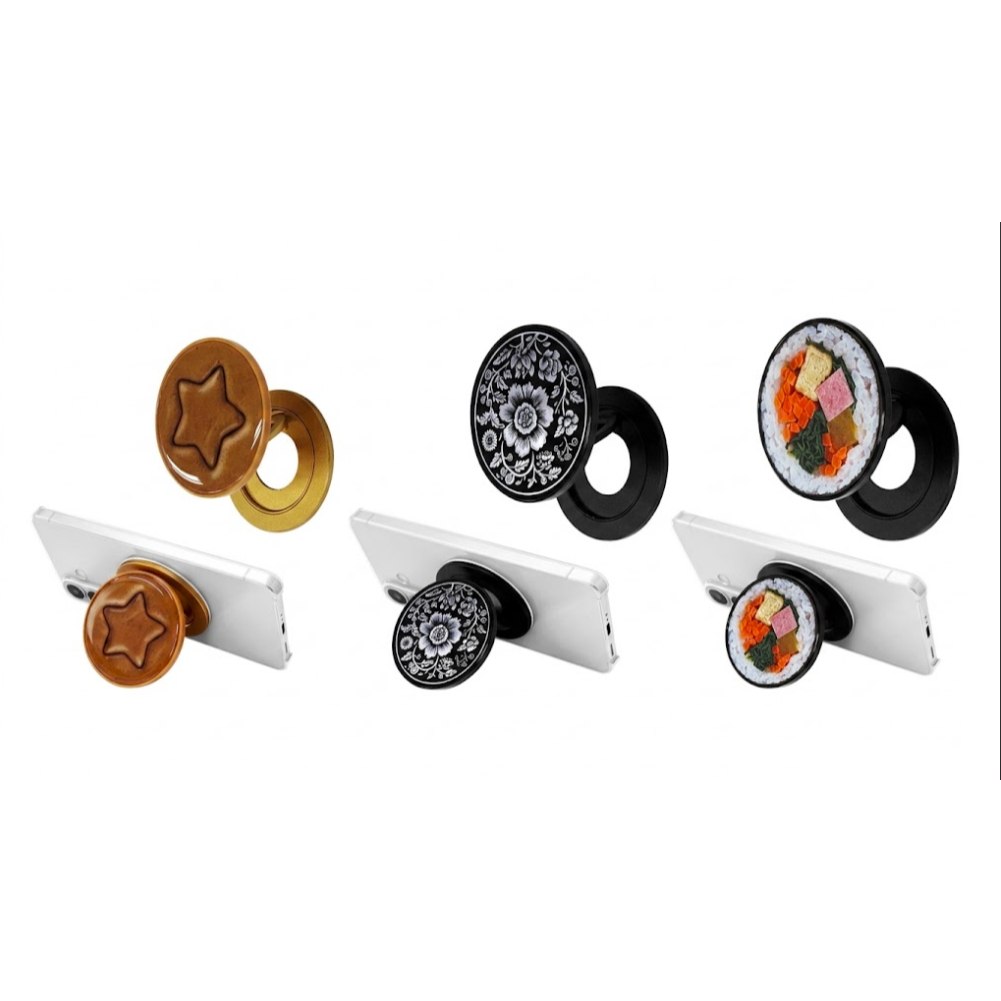 Samsung - ที่วางโทรศัพท์แบบแม่เหล็ก Kickstand Smart Grip (Dalgona / Kimbap / ลายดอกไม้แบบดั้งเดิมของเกาหลี)