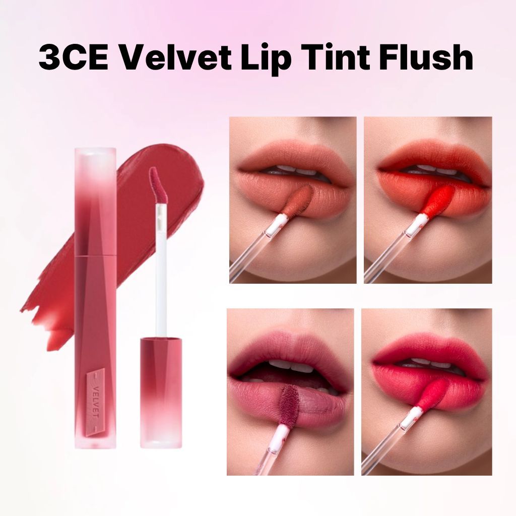 3CE Velvet Lip Tint Flush Korean Lip Tint Soft Velvet Matte Lip Color Long Lasting 13 สี