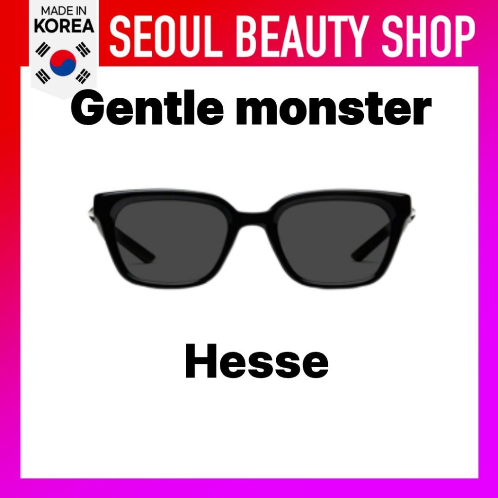 [gentle monster] แว่นกันแดด HESSE สีดํา 1 ชิ้น / แว่นกันแดดเกาหลี / กรอบสีดําเงา / ของแท้ 100% โดย S