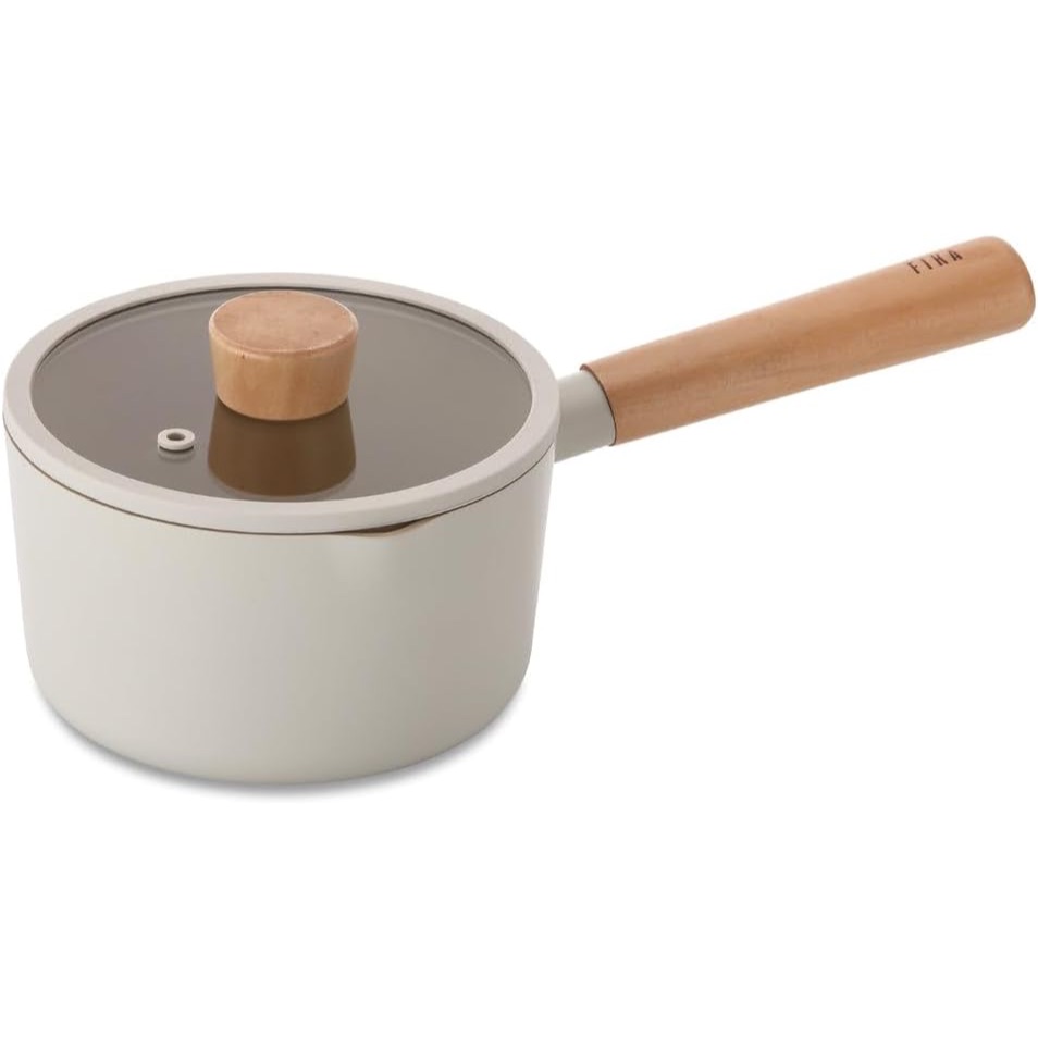 Neoflam Fika 16cm Milk Pan Induction พร้อมฝาแก้วและขอบซิลิคอน