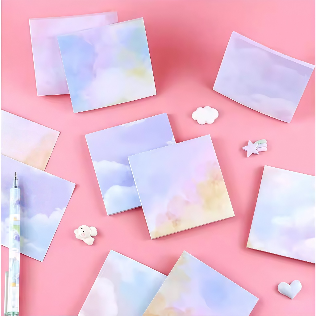 9.9 [Min.10] 50 แผ่น Pretty & Elegant Sticky Notes - เมฆ!
