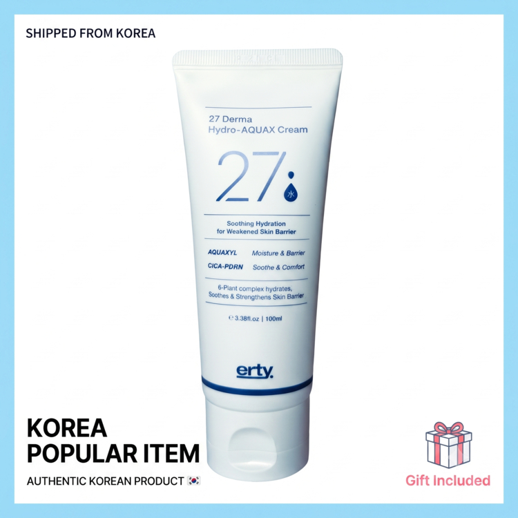 [ERTY] 27 Derma Hydro AquaX Moisture Cream 100ml สําหรับผิวแห้งและแพ้ง่าย