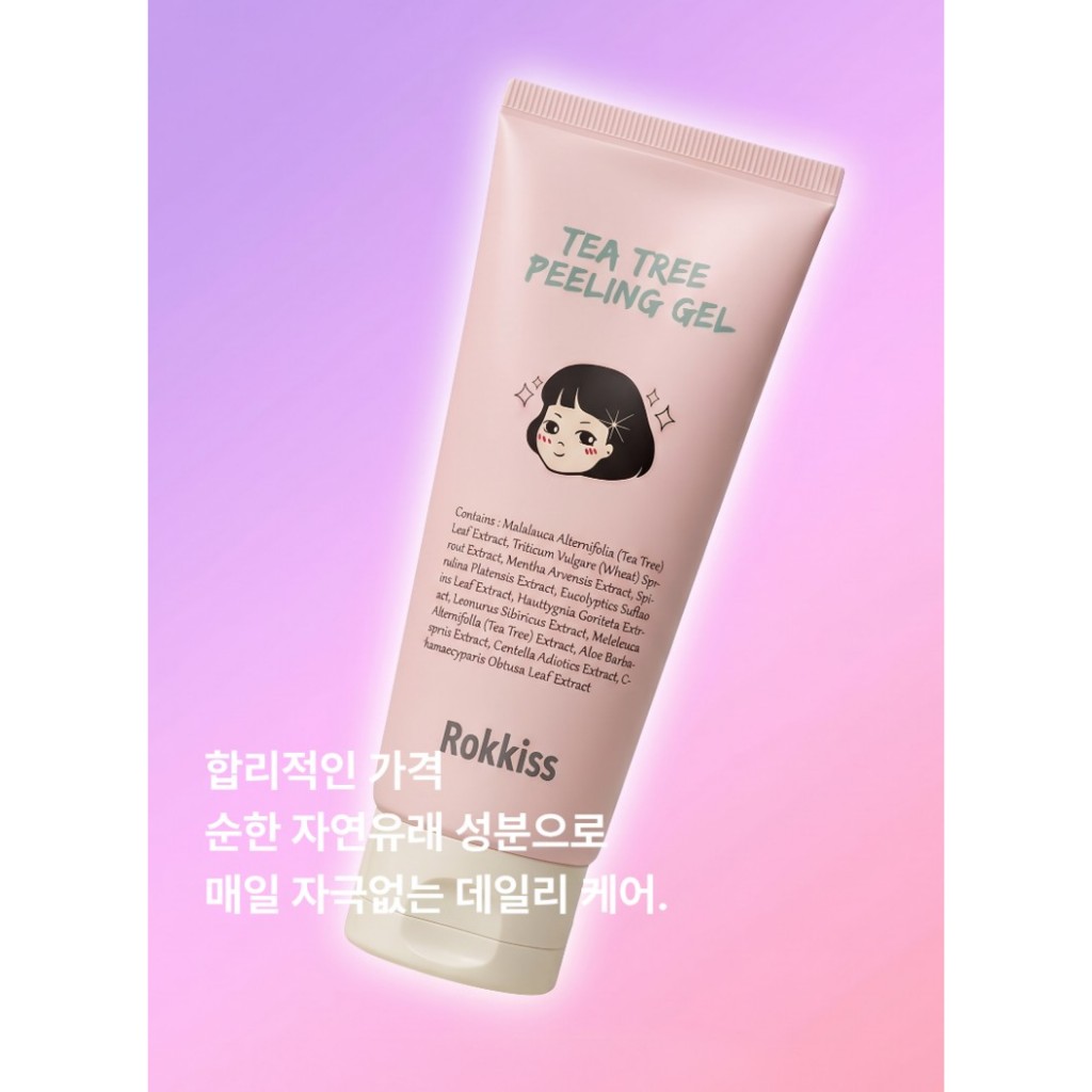 Rokkiss Tea Tree Peeling Gel 120ml อ่อนโยนทุกวัน Facial Exfoliating Peeling Gel Pore Care