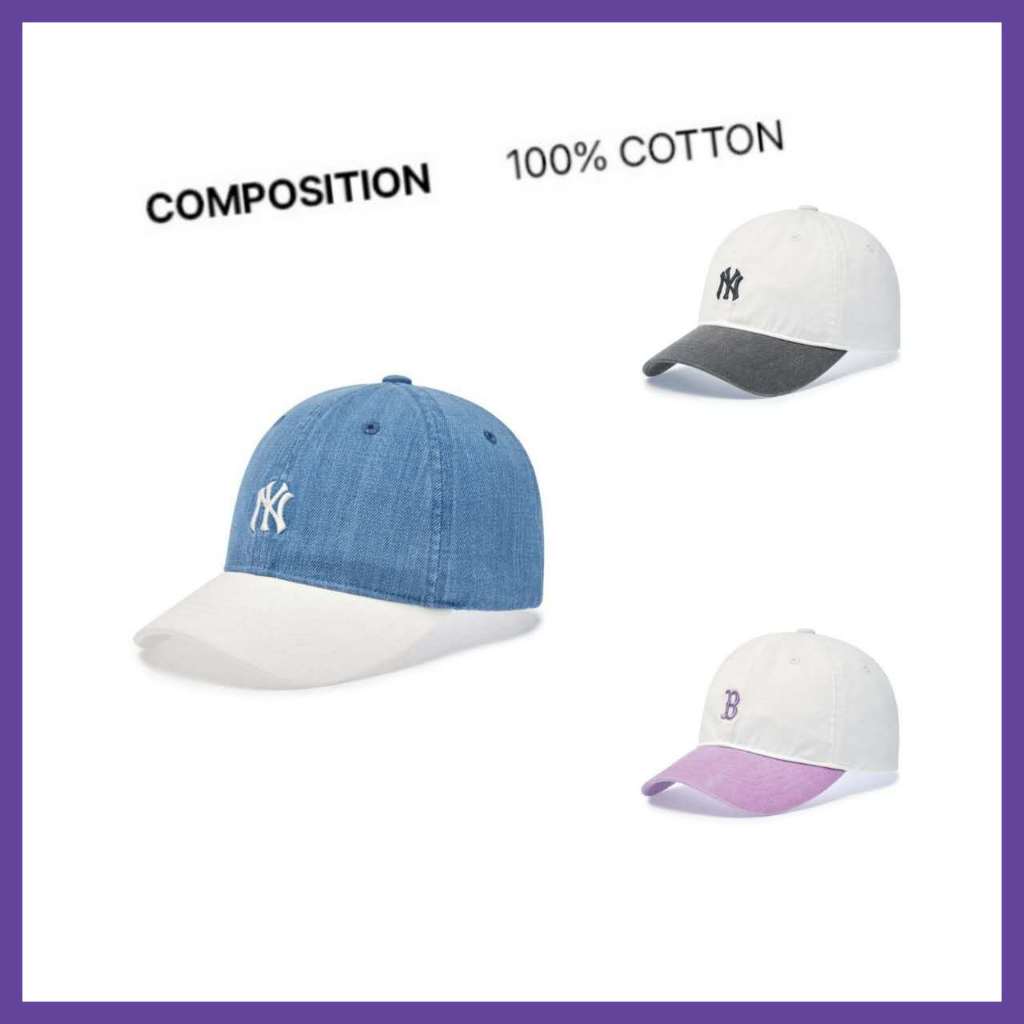 [ML2] 7ACPB076N Pigment Washed Colorblock Ball Cap NY Yankees Kids Cap
