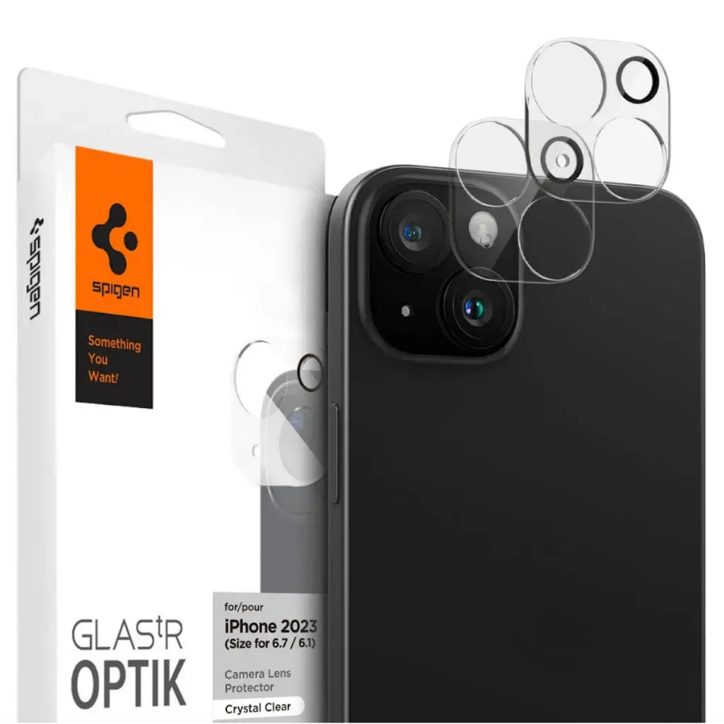 SPIGEN 2Pack iPhone 15 Plus / iPhone 15 / iPhone 14 Plus / iPhone 14 Optic Lens Protector 9H Tempere