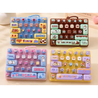 คีย์บอร์ดสีสนสดใส 1 ชิ้น น่ารักมาก🎀🎀 พร้อมส่งในไทย