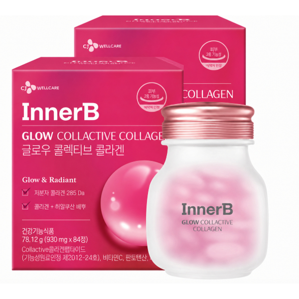 CJ InnerB Glow Collective Collagen 84 เม็ด 2 ชิ้น / อาหารเสริมคอลลาเจนเกาหลี / K-Beauty