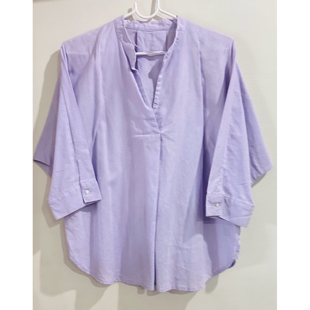 GU เสื้อคอปก สคิปเปอร์ ลินิน M