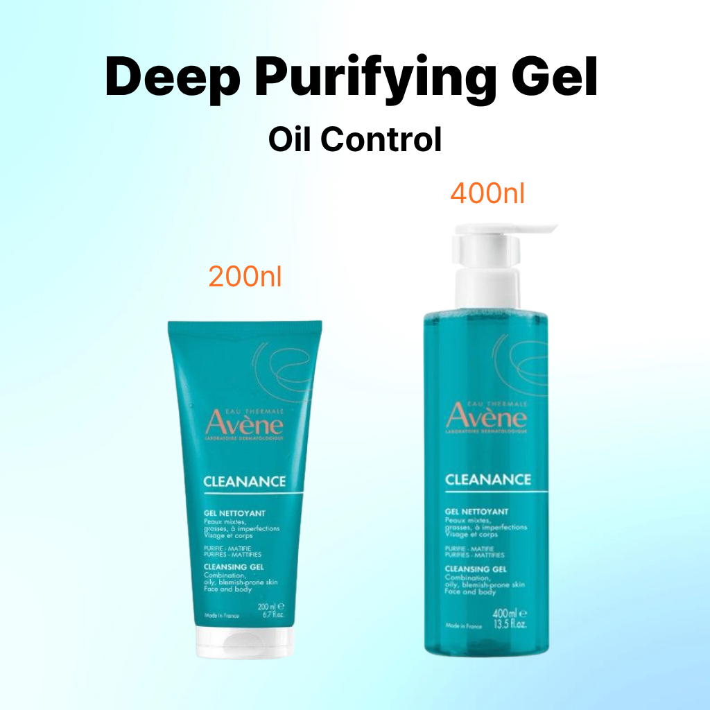 AVENE Cleanance Cleansing Gel 200ml / 400ml | สบู่ล้างหน้าปราศจากสบู่ | เจลล้างหน้าล้ําลึกควบคุมความมันสําหรับผิวมันแพ้ง่าย | เค-บิวตี้ สกินแคร์