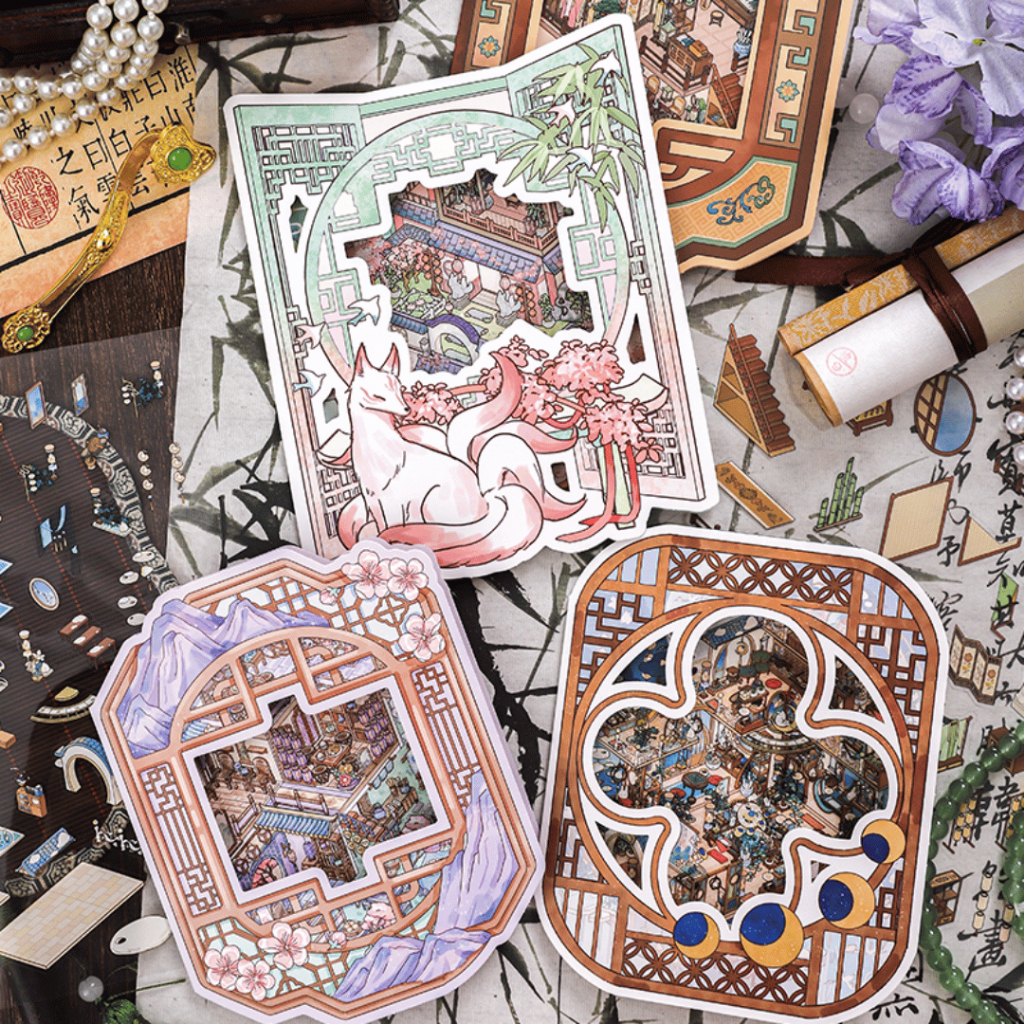 [KW] Timeless Atelier Landscape Sticker 3D Scene Sticker สําหรับ Journaling, สมุดภาพ, บรรเทาความเครี