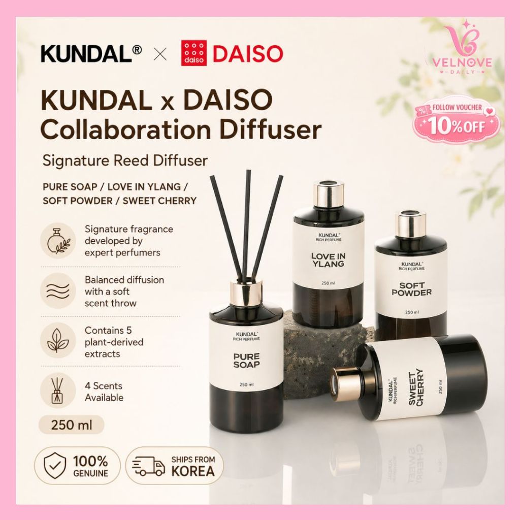[KUNDAL X DASISO] Limited Collaboration Rich Perfume Reed Diffuser 250ML – 4 กลิ่น