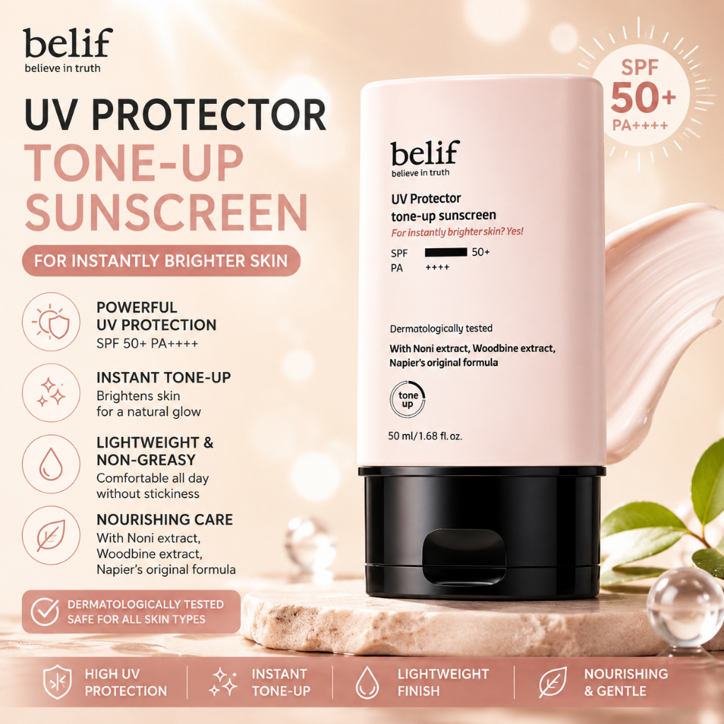 [belif] Uv Protector Tone-Up Sunscreen 50ml / SPF+50 / PA++++ / K-BEAUTY