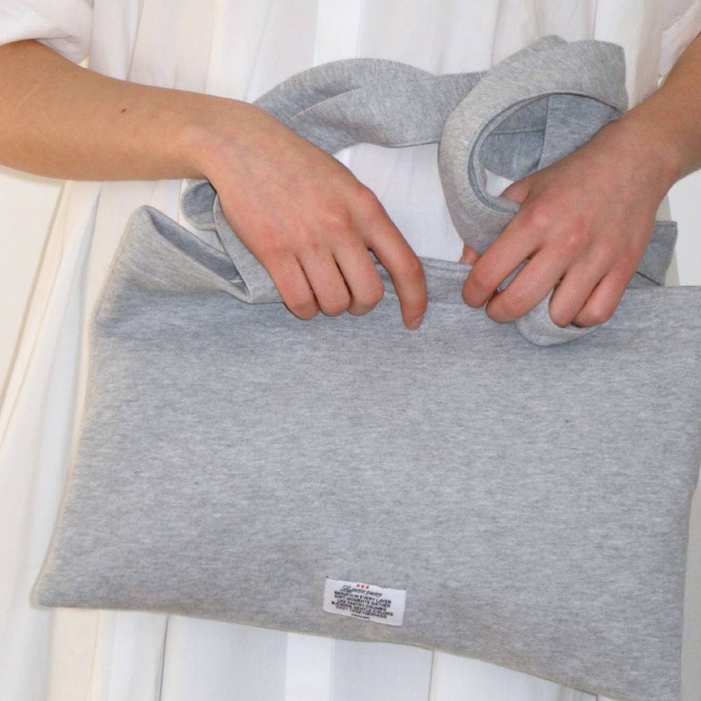 [RONRON] Ribbon Pony Applique Sweat Shoulder Bag / GREY — صورة 4