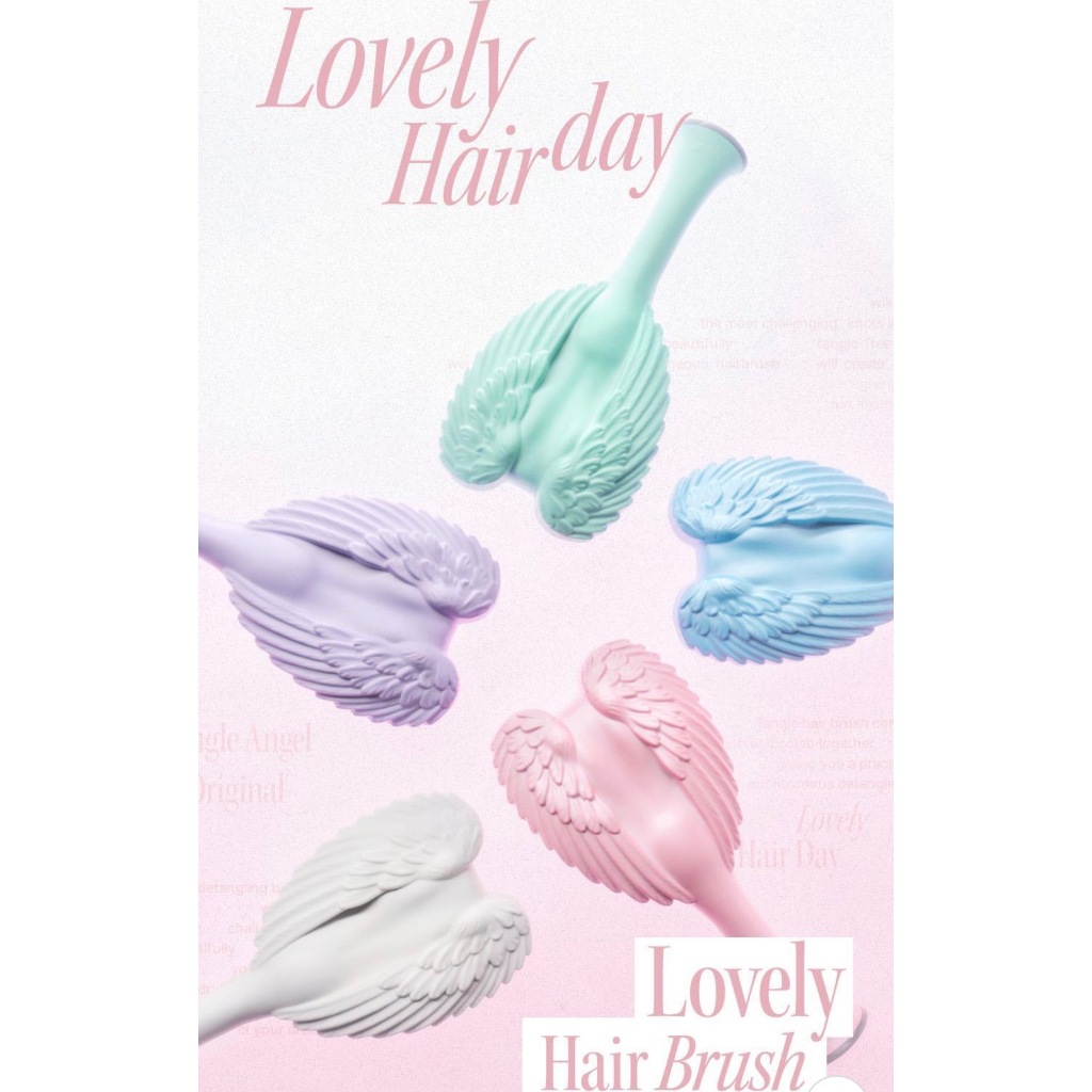 Tangle Angel 2.0 Original & Pastel Detangling Hair Brush | ดีไซน์ Angel Wings สําหรับผมฟอกขาวและผมเส