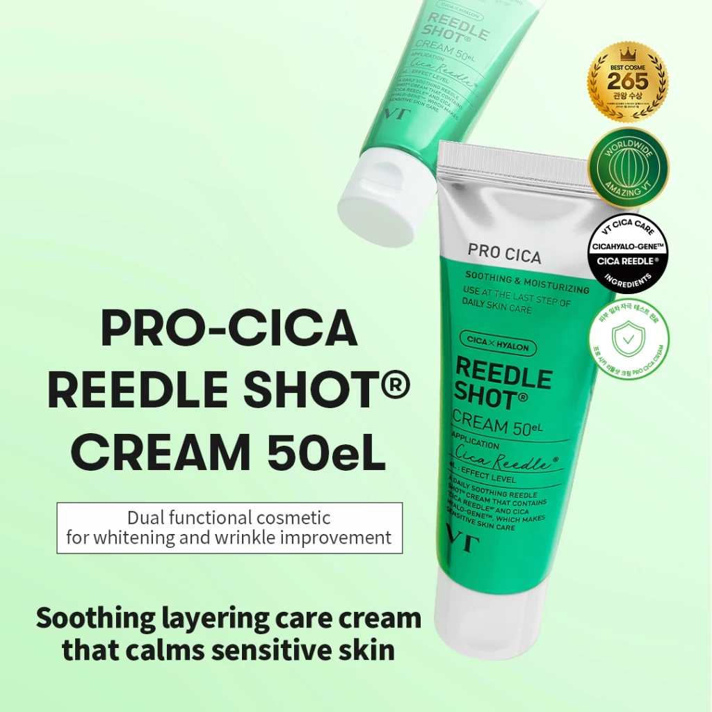 [VT] Reedle Shot Cream 50eL (วิตามิน, Centella Asiatica, 300Da Hyaluronic Acid) Brightening, Soothing, Moisturizing layering cream [Official Flagship] thumbnail 7