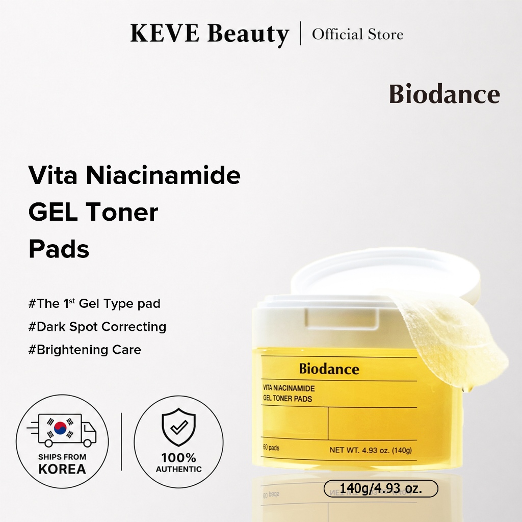 [Biodance] Vita Niacinamide Gel Toner Pad (60pads) | ไม่ระคายเคือง ไบรท์เทนนิ่ง แผ่นโทนเนอร์เกาหลี ส
