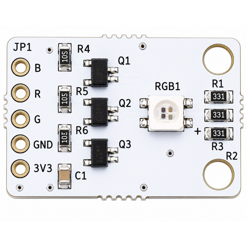 3.3V–5V MOSFET-Driven RGB LED Module พร้อมการควบคุม R/G/B อิสระ