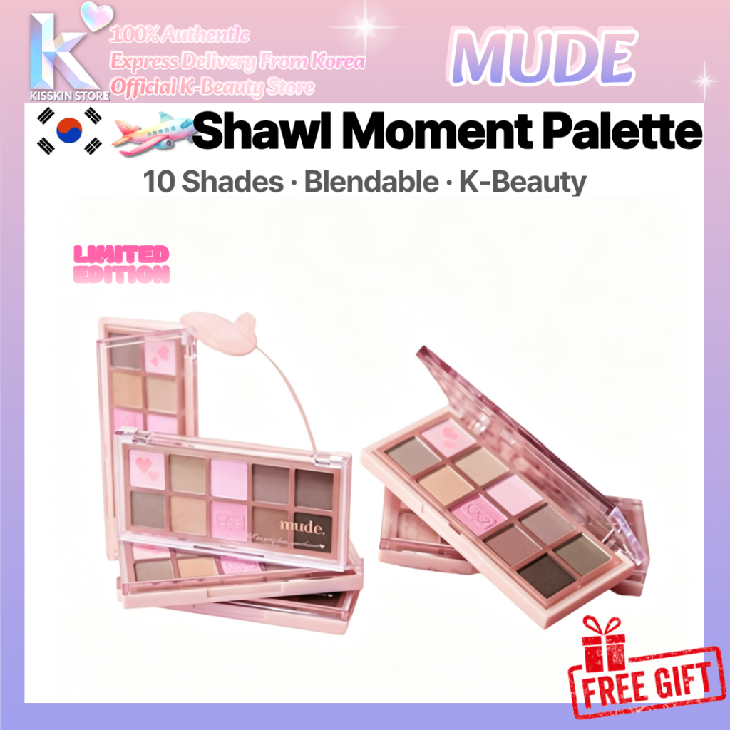 [mude.]mude Shawl Moment Eyeshadow Palette 10 สีเกาหลีส่งตรง K-Beauty