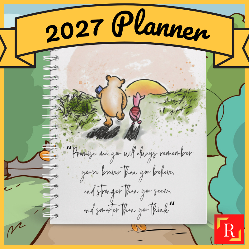 [2 in 1] 2027 Winnie-The-Pooh Classic Monthly Planner + Weekly Planner / Notebook-(A5 120 หน้า) ROYCE PUBLISHING