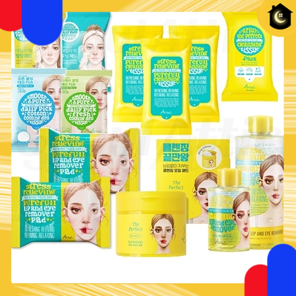 [ARIUL] คลีนซิ่ง Peeling Wipes Makeup Remover Lip Eye Toning Oil Pad Deodorant Refreshing