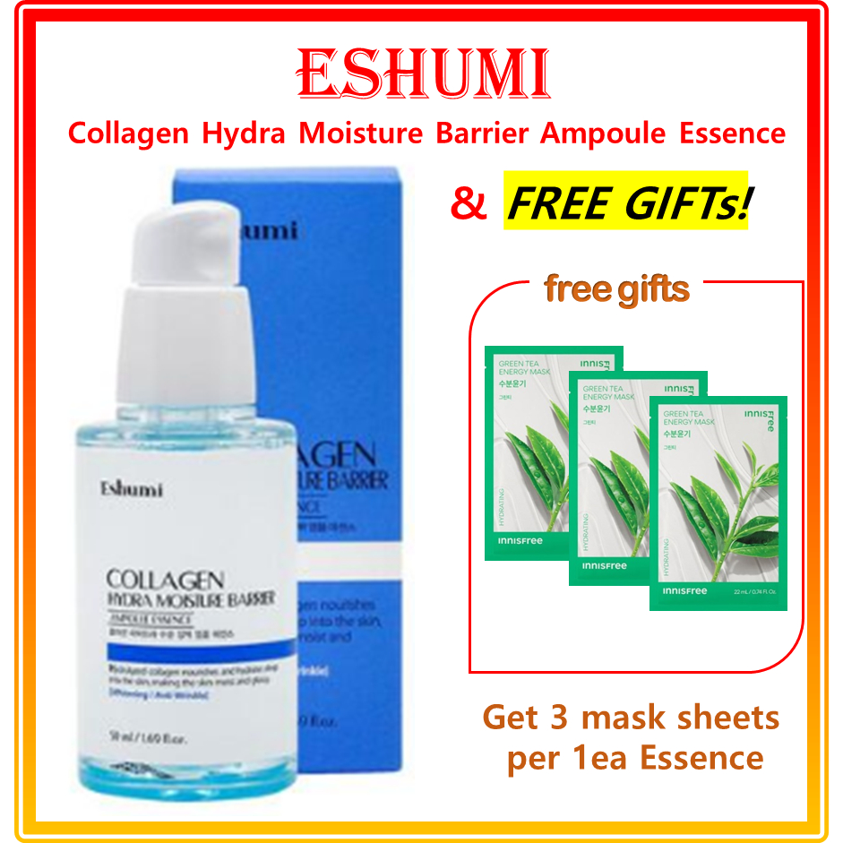 Eshumi Collagen Hydra เอสเซ้นคอลลาเจน ให้ความชุ่มชื้น【ฟรีของขวัญ #10,#8 】เซรั่มเมล็ด Innisfree 15 มล