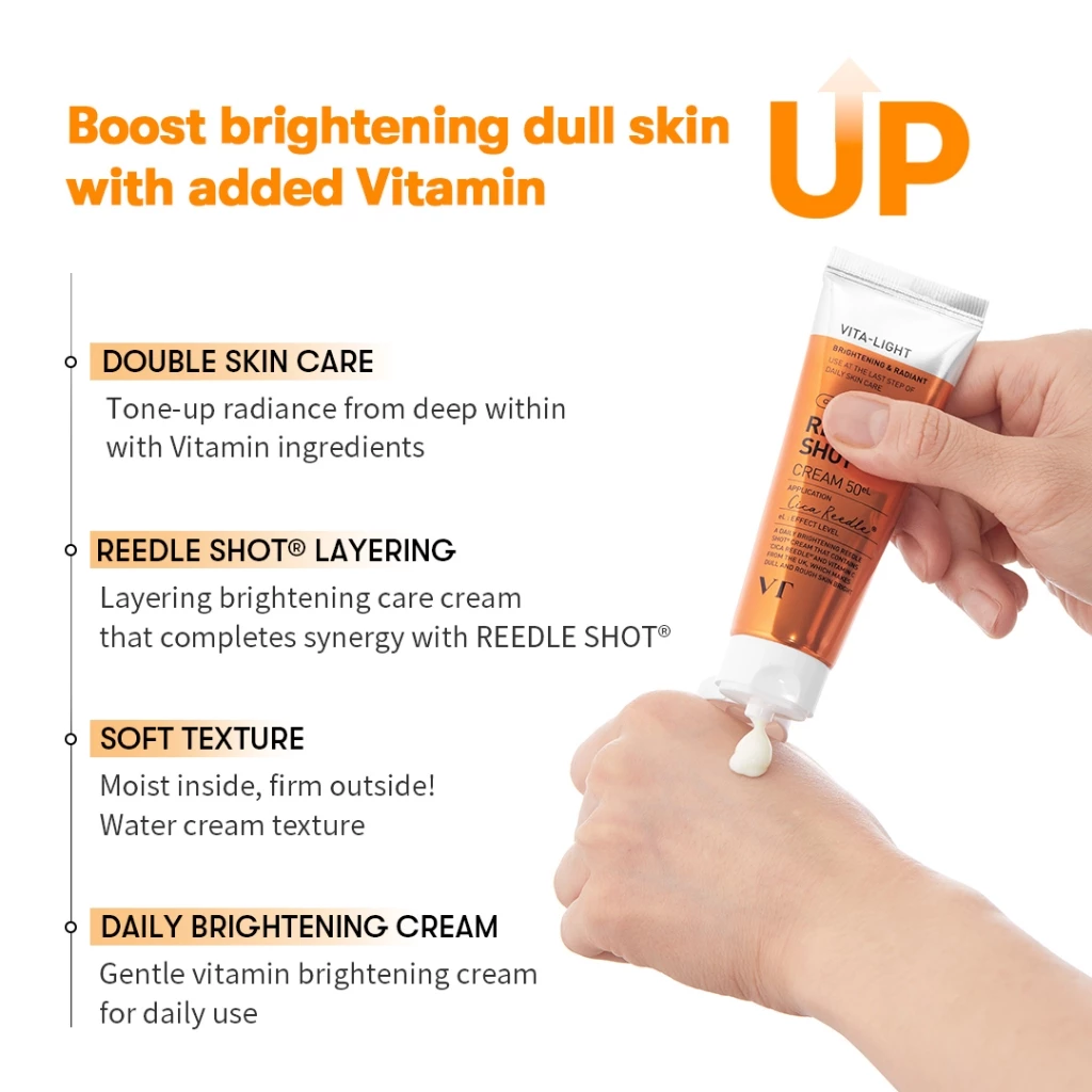 [VT] Reedle Shot Cream 50eL (วิตามิน, Centella Asiatica, 300Da Hyaluronic Acid) Brightening, Soothing, Moisturizing layering cream [Official Flagship] thumbnail 4