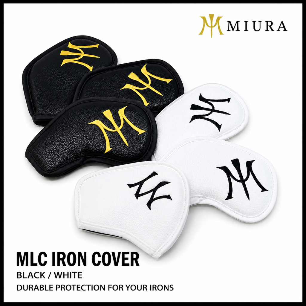 Miura Iron Cover MLC Golf Cover Magnetic Plain 1 ชิ้น สีดํา/ขาว