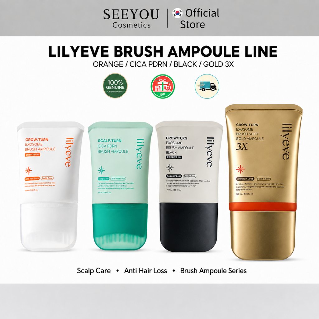 Lilyeve Grow Turn Brush Ampoule 100ml เซรั่มดูแลหนังศีรษะเกาหลี Exosome Cica PDRN Hair Root Care Treatment