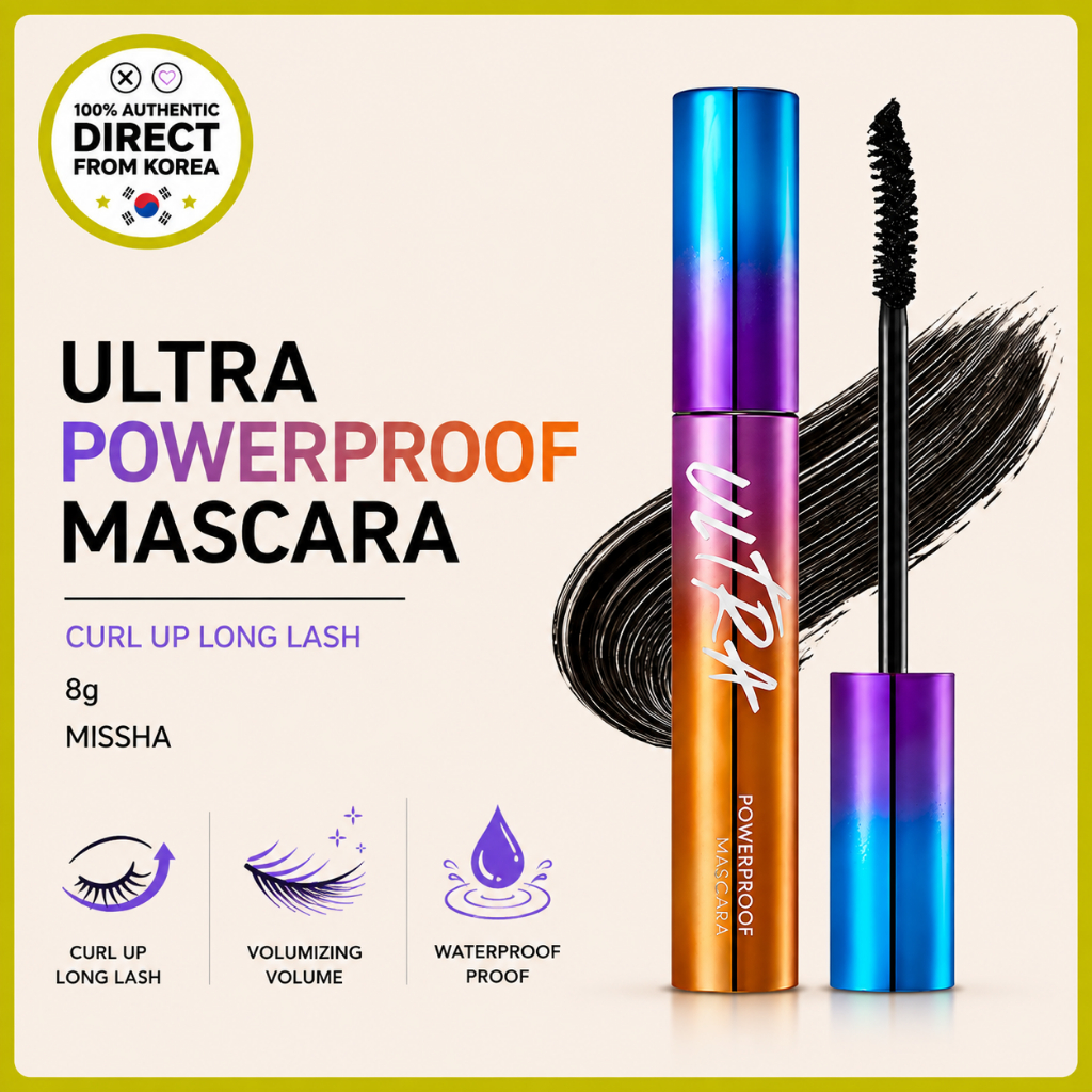MISSHA Ultra Powerproof Mascara 8g Curl Up Long Lash Waterproof Volume Mascara