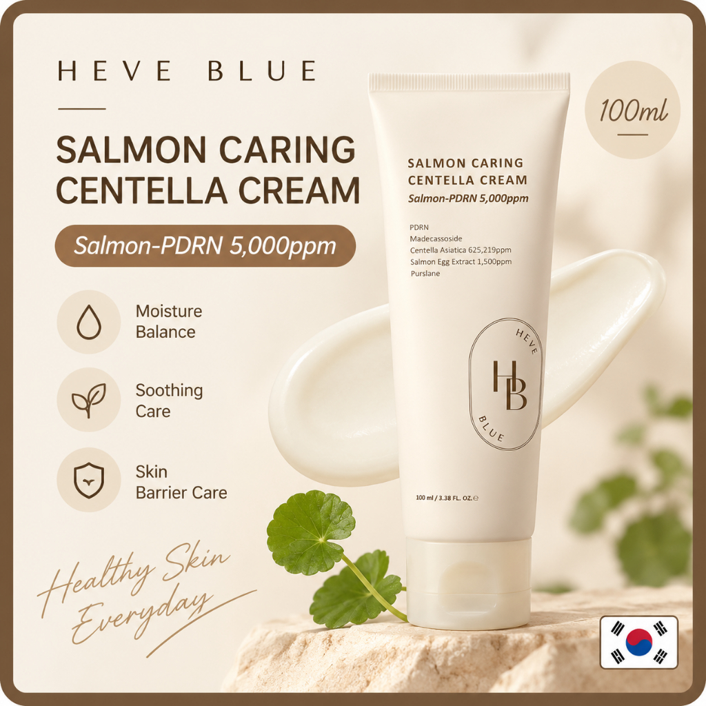 [HEVE BLUE] Salmon PDRN Centella Cream 100ml / Moisture Balance Cream with Centella Panthhenol Korea
