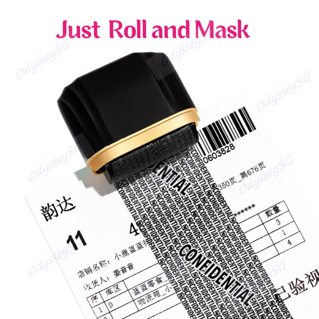 Self Inking Privacy Roller Stamp - ตราประทับลูกกลิ้งป้องกันตัวตนที่เป็นความลับสําหรับกระดาษมาตรฐาน