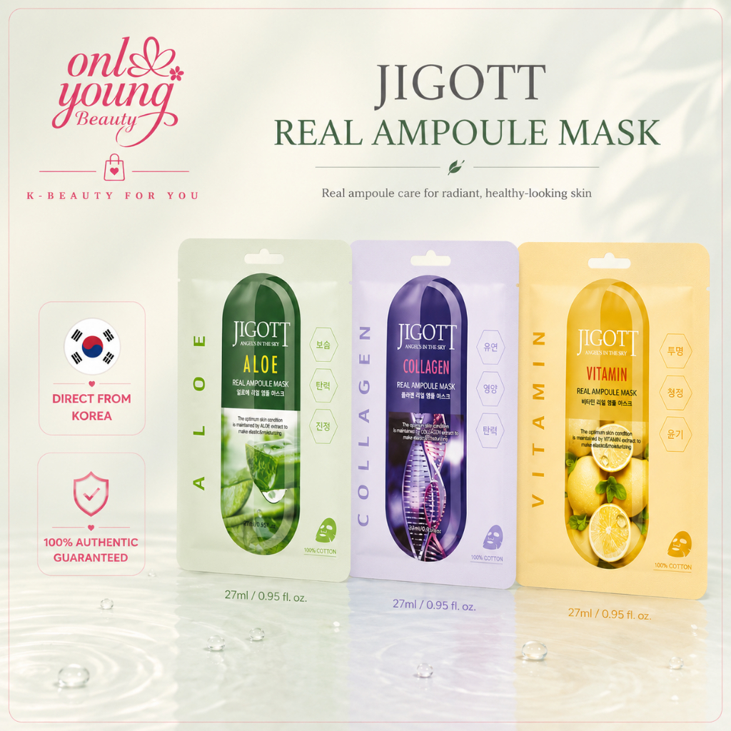 สุ่มของขวัญฟรี JIGOTT Aloe Collagen Vitamin Mask Moisturizing • Soothing • Nourishing