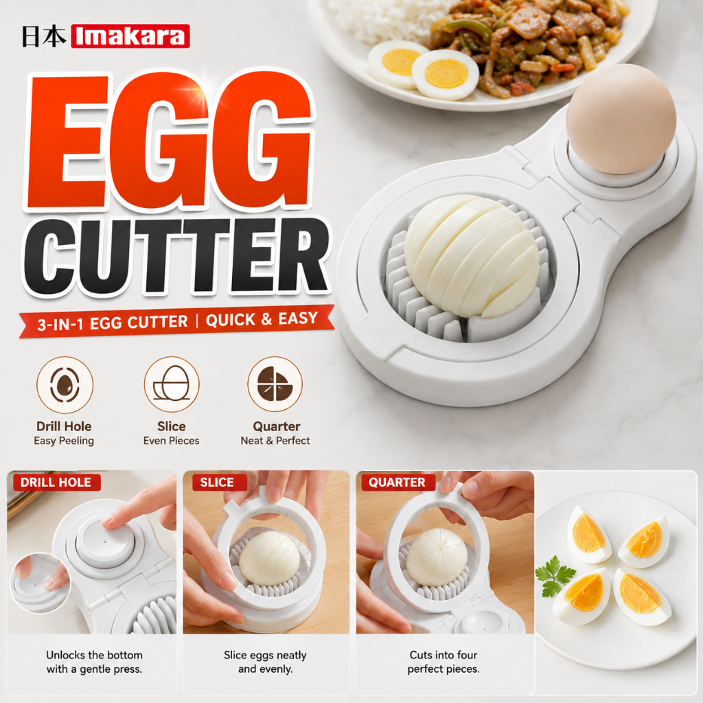 Imakara Multi-Function Egg Cutter/avacado/ kiwi Cutter Slice/Quarter Cut