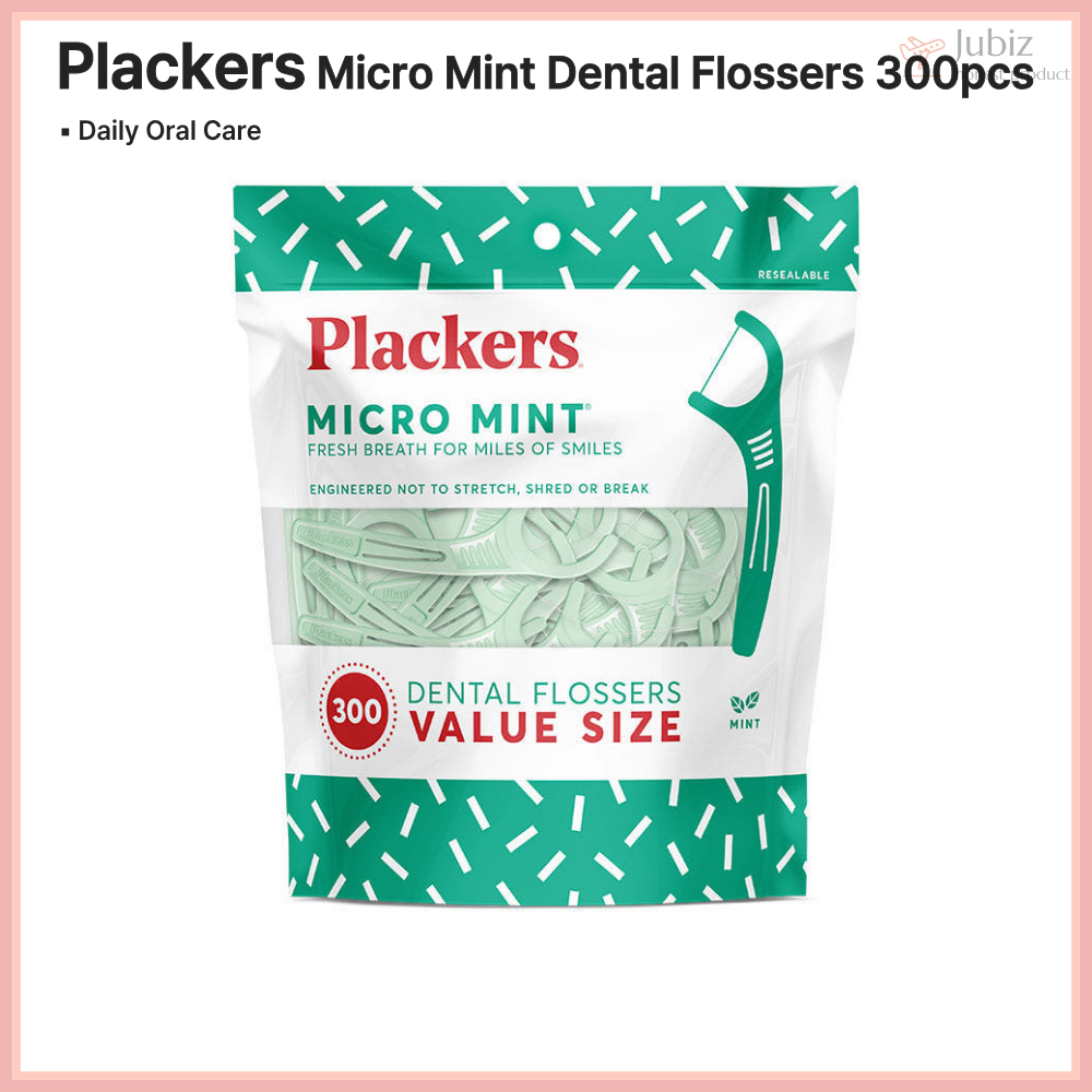 PLACKERS ไหมขัดฟันแบบไมโครมิ้นต์ | 300ชิ้น | ดูแลช่องปากรายวัน